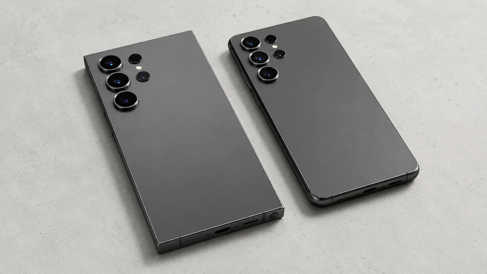 Close-up view of the Samsung Galaxy S24 Ultra camera system in a champagne titanium finish, showcasing the quad-lens setup with polished metallic rings and precise detailing under warm indoor lighting.