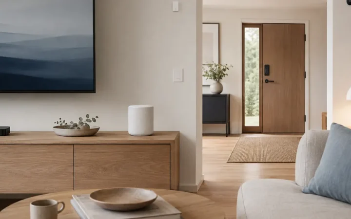 Apple Home style smart speaker, streaming hub, lights, plug, lock and sensors