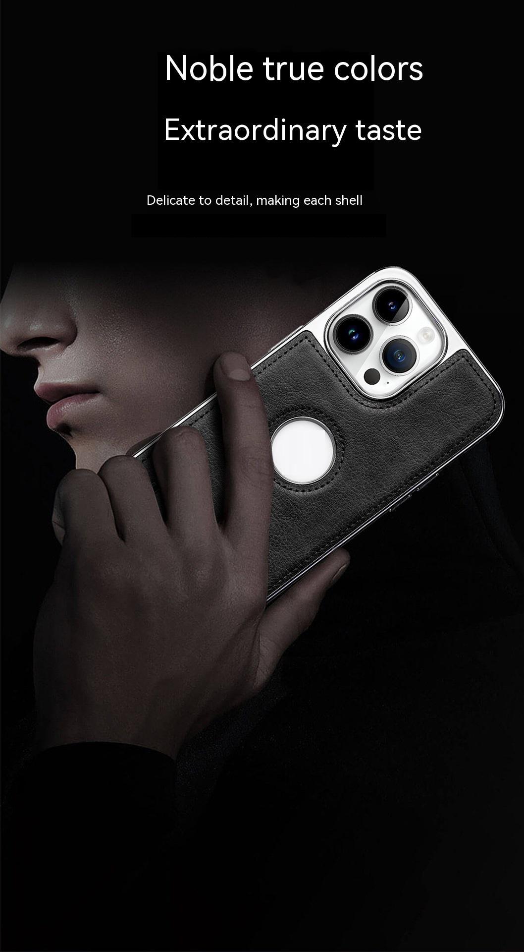 Applicable Phone Case All-inclusive Drop-resistant High-grade Leather Bracket Shell - Image 5