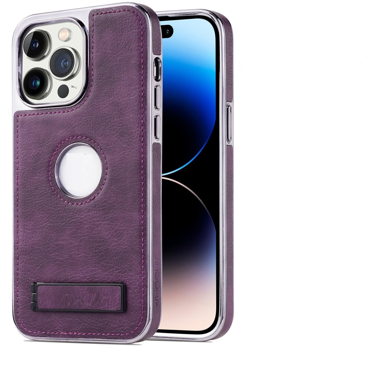 Applicable Phone Case All-inclusive Drop-resistant High-grade Leather Bracket Shell - Image 9