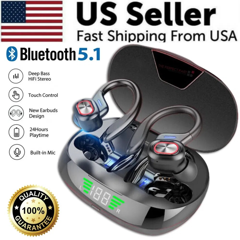 Bluetooth Headset 5.1 True Wireless Earphones Earbuds Headphones HiFi Sport TWS - Image 8
