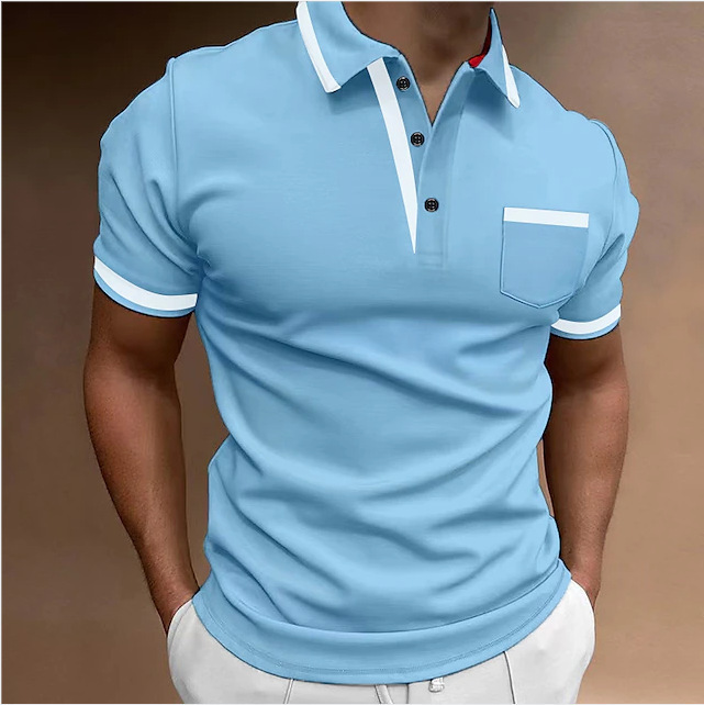 Men's Casual Square Collar Double Buckle Printed Short Sleeve - Image 4