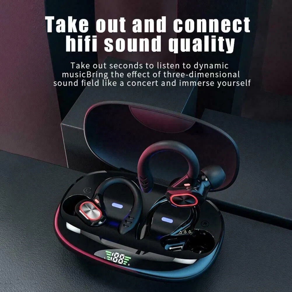 Bluetooth Headset 5.1 True Wireless Earphones Earbuds Headphones HiFi Sport TWS - Image 2