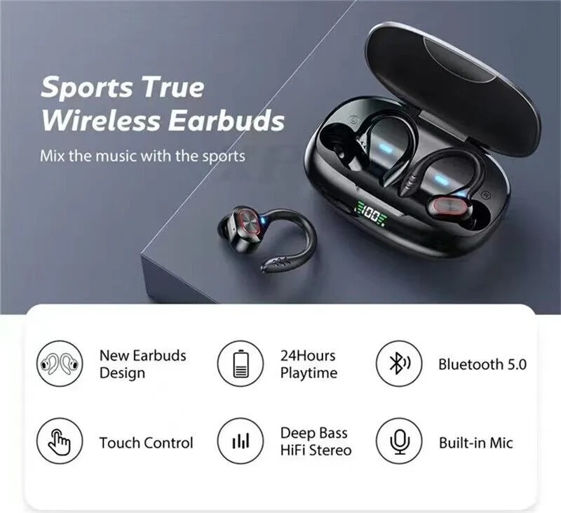 Bluetooth Headset 5.1 True Wireless Earphones Earbuds Headphones HiFi Sport TWS - Image 10