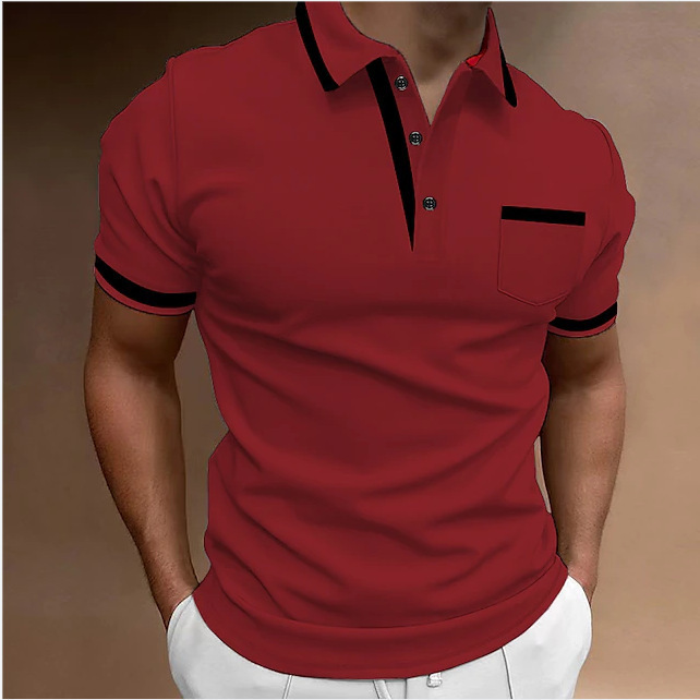 Men's Casual Square Collar Double Buckle Printed Short Sleeve - Image 8