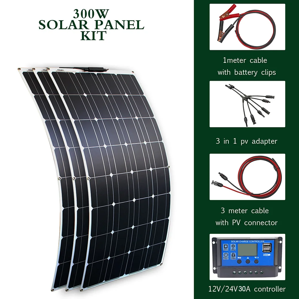 solar panel kit and 300w 200w 100w flexible solar panels 12v 24v high efficiency… - Image 10