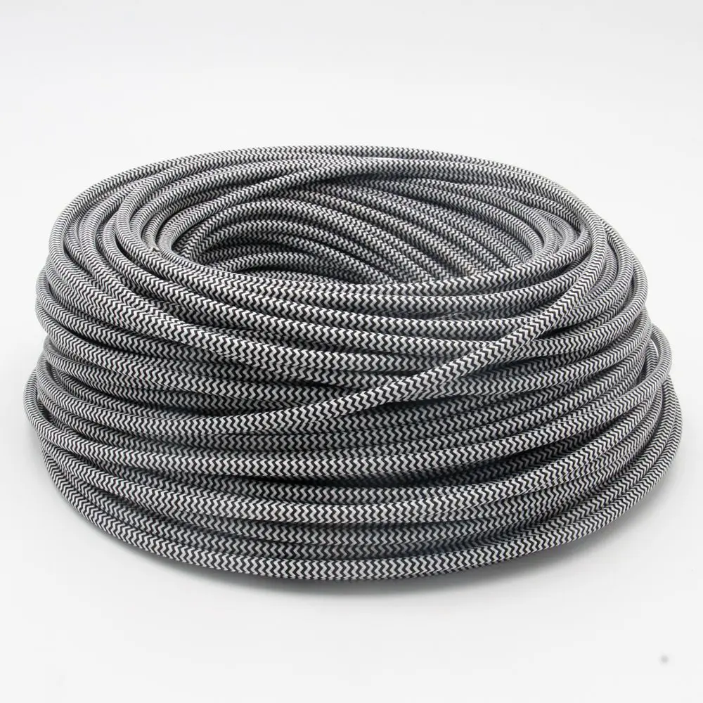 3 Core 0.75mm2 Fabric Braided Cable Woven Cloth Covered Flex Cord Vintage Light… - Image 13