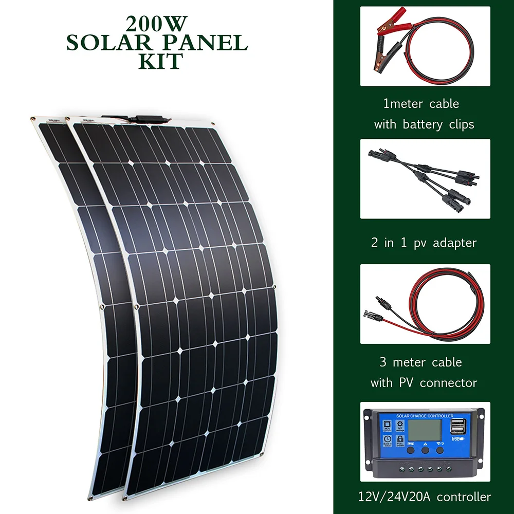 solar panel kit and 300w 200w 100w flexible solar panels 12v 24v high efficiency… - Image 13