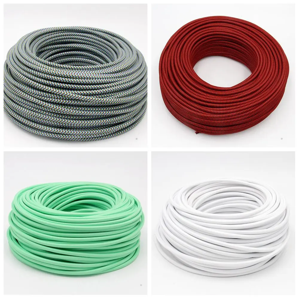 3 Core 0.75mm2 Fabric Braided Cable Woven Cloth Covered Flex Cord Vintage Light… - Image 5