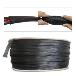 PET Black Cable Sleeve Length1/3/5/50/100M Insulated Braided Sleeving Data Line…