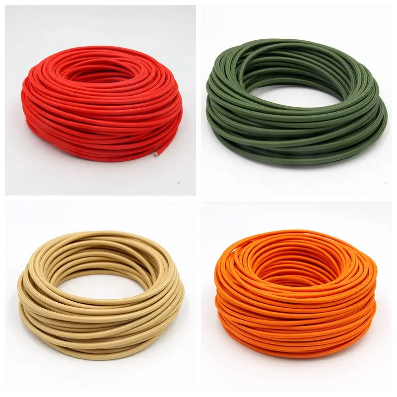 3 Core 0.75mm2 Fabric Braided Cable Woven Cloth Covered Flex Cord Vintage Light… - Image 3