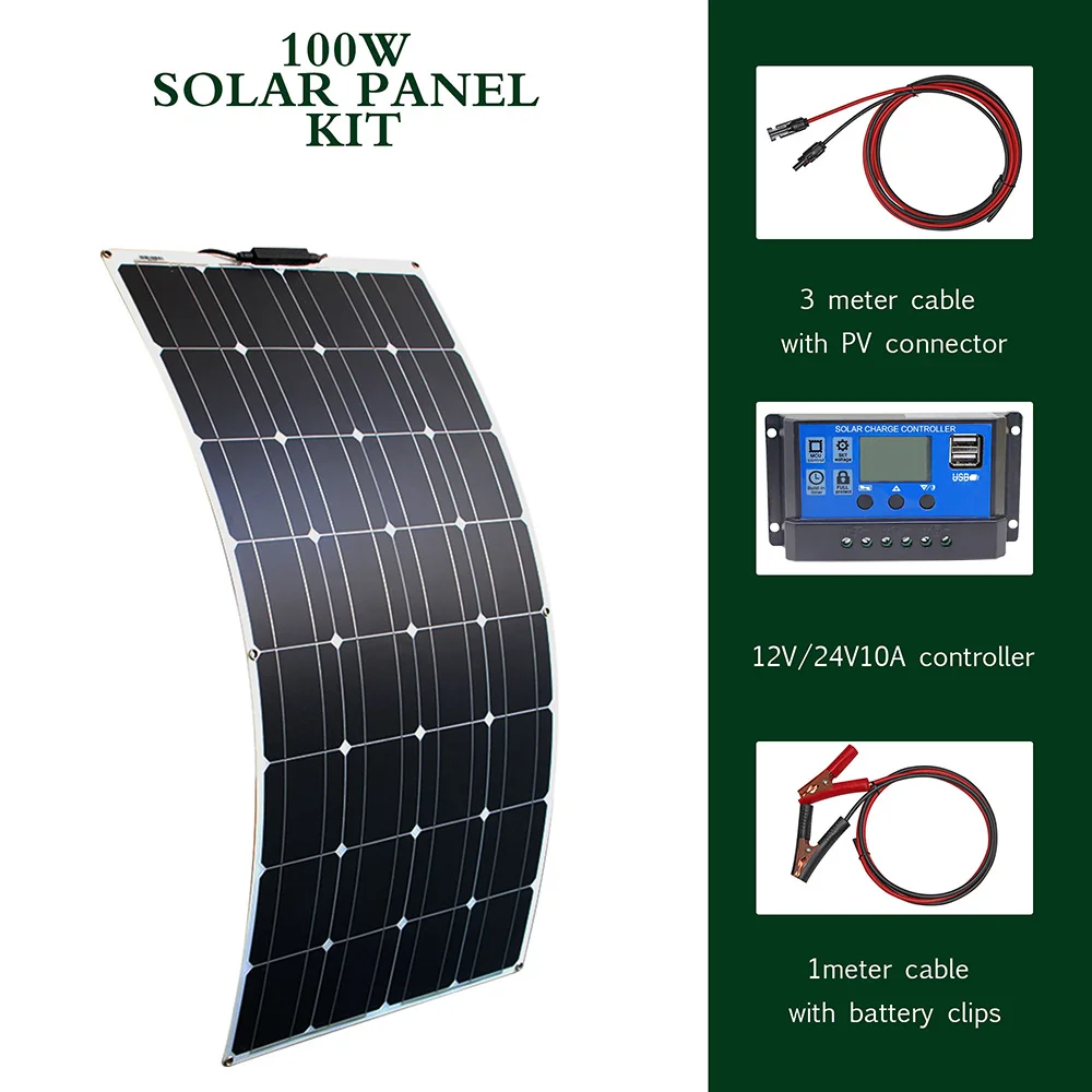 solar panel kit and 300w 200w 100w flexible solar panels 12v 24v high efficiency… - Image 12