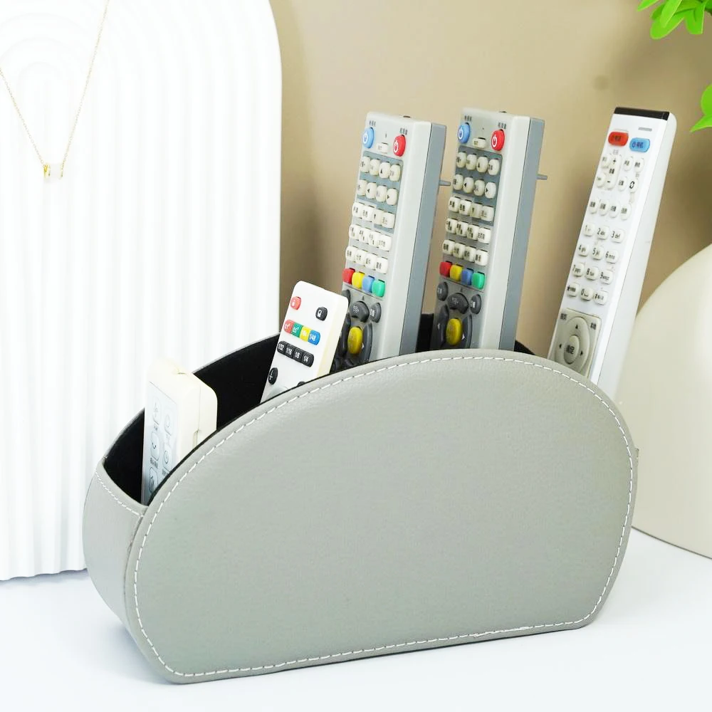 1pc PU Remote Control Holder with 5-Compartment Storage Box - Remote Caddy Tray… - Image 10