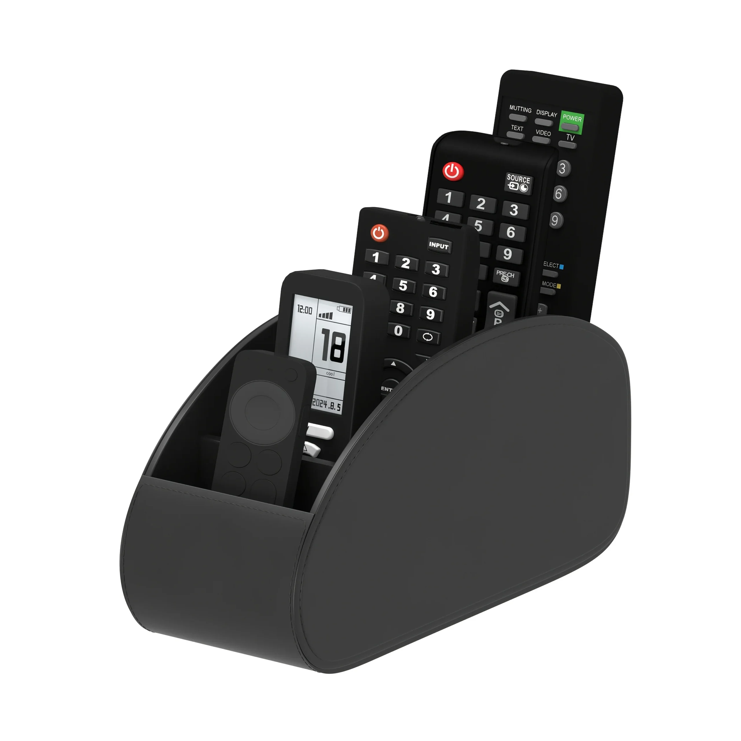 1pc PU Remote Control Holder with 5-Compartment Storage Box - Remote Caddy Tray… - Image 2