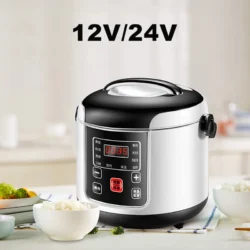12V/24V Car Truck Rice Cooker Multicooker Soup Porridge Cooking Food Steamer 2L…