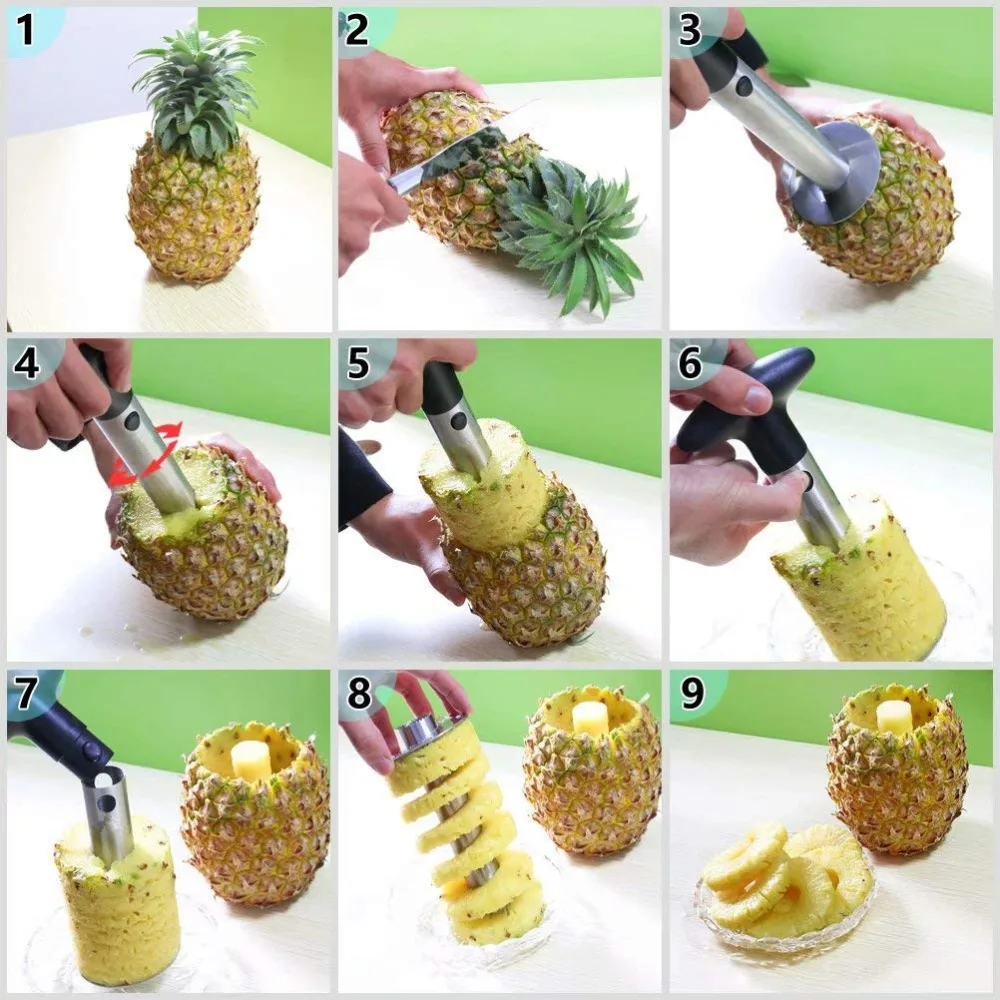 LMETJMA Premium Pineapple Corer Stainless Steel Pineapple Corer Slicer Thicker… - Image 5