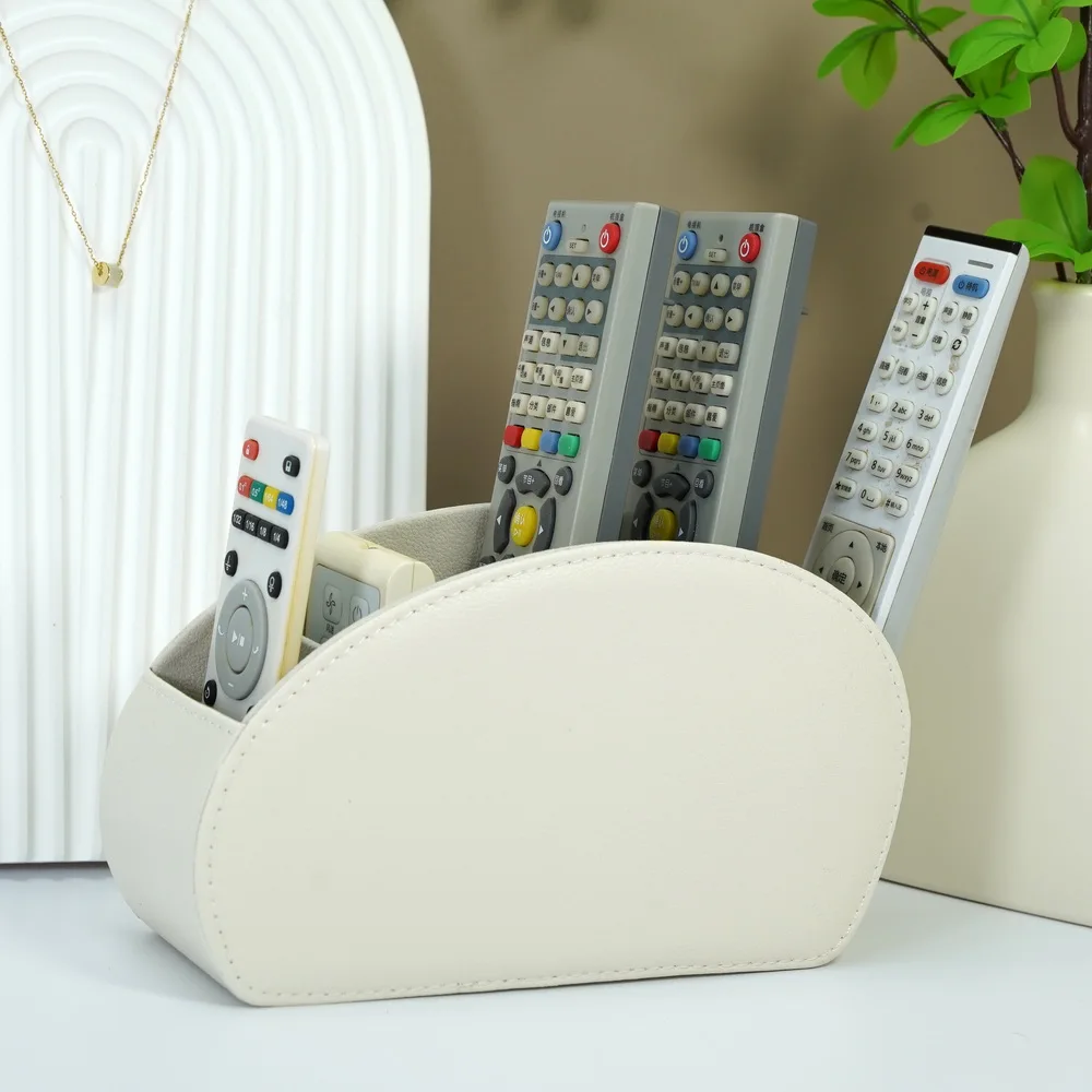 1pc PU Remote Control Holder with 5-Compartment Storage Box - Remote Caddy Tray… - Image 6