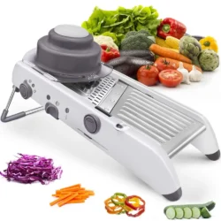 LMETJMA 18 Types Adjustable Mandoline Slicer Stainless Steel Vegetable Julienner…