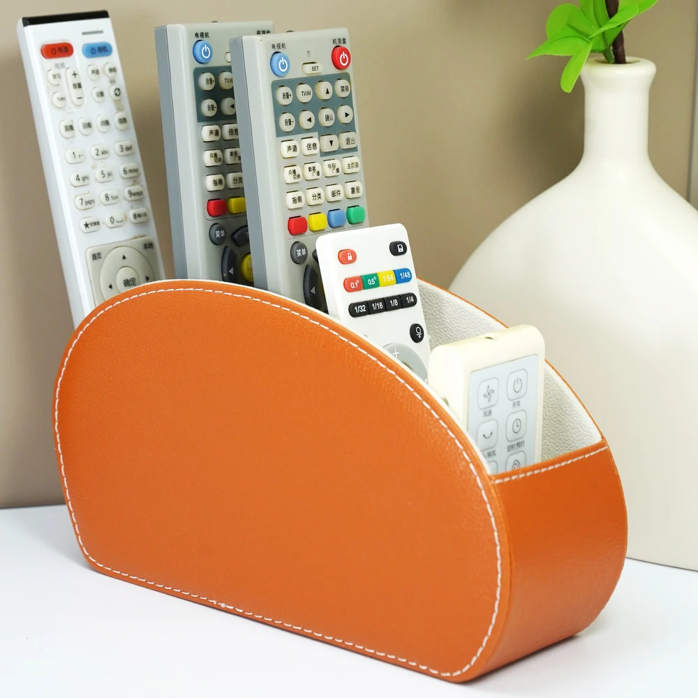 1pc PU Remote Control Holder with 5-Compartment Storage Box - Remote Caddy Tray… - Image 7