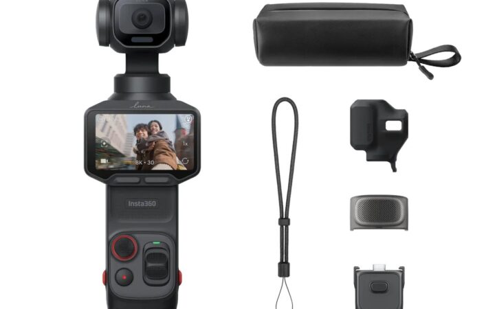 Insta360 Luna Pro launch facts with single-lens camera silhouette