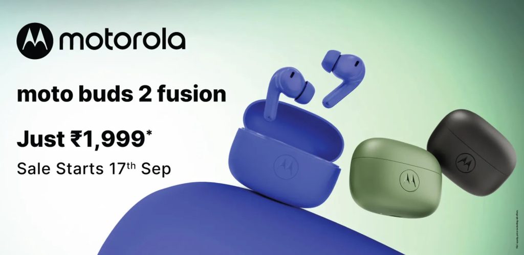 Moto Buds 2 Fusion wireless earbuds and charging case