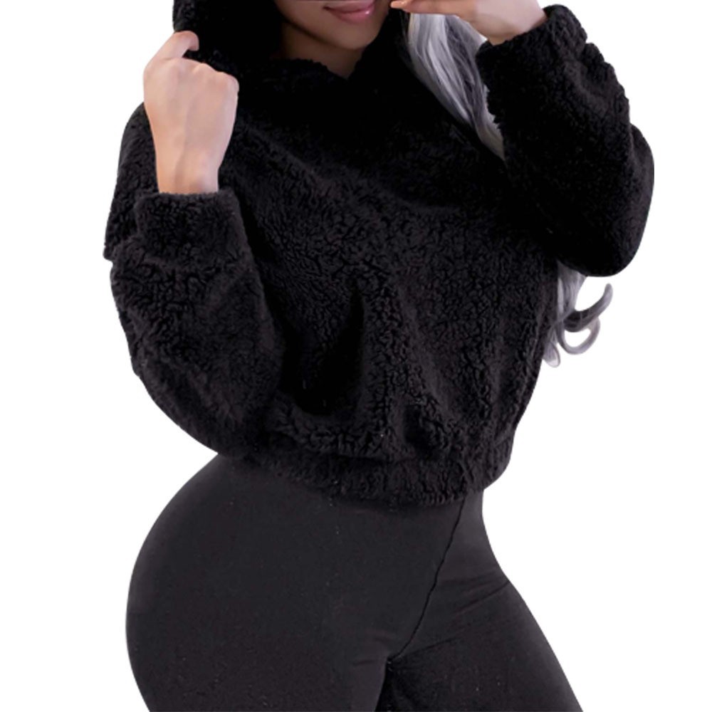 Winter Korean Fashion Bear Ears Cute Loose Hoodie Fluffy Hooded Warm Sweatshirt… - Image 25