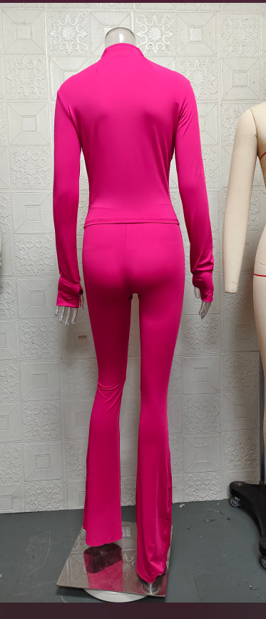 2026 Pant Set Women Two Piece Sets Full Sleeve Club Stand Collar Coats Long Pants… - Image 21