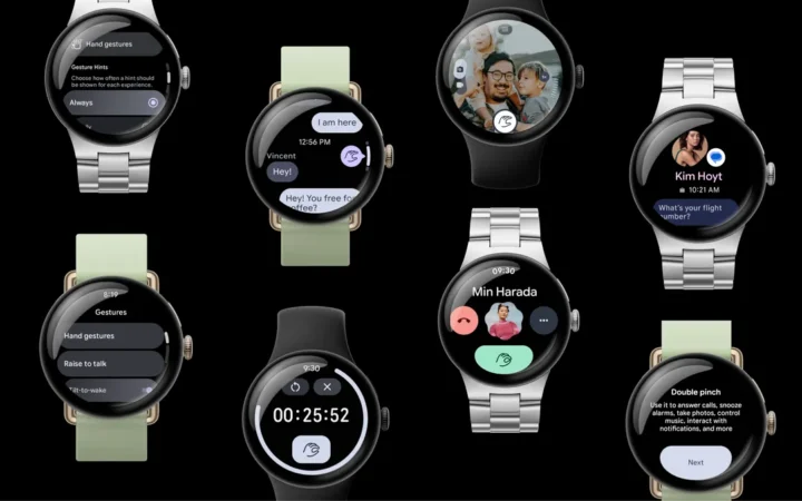 Pixel Watch 3 and Pixel Watch 4 with one-handed pinch gesture interaction