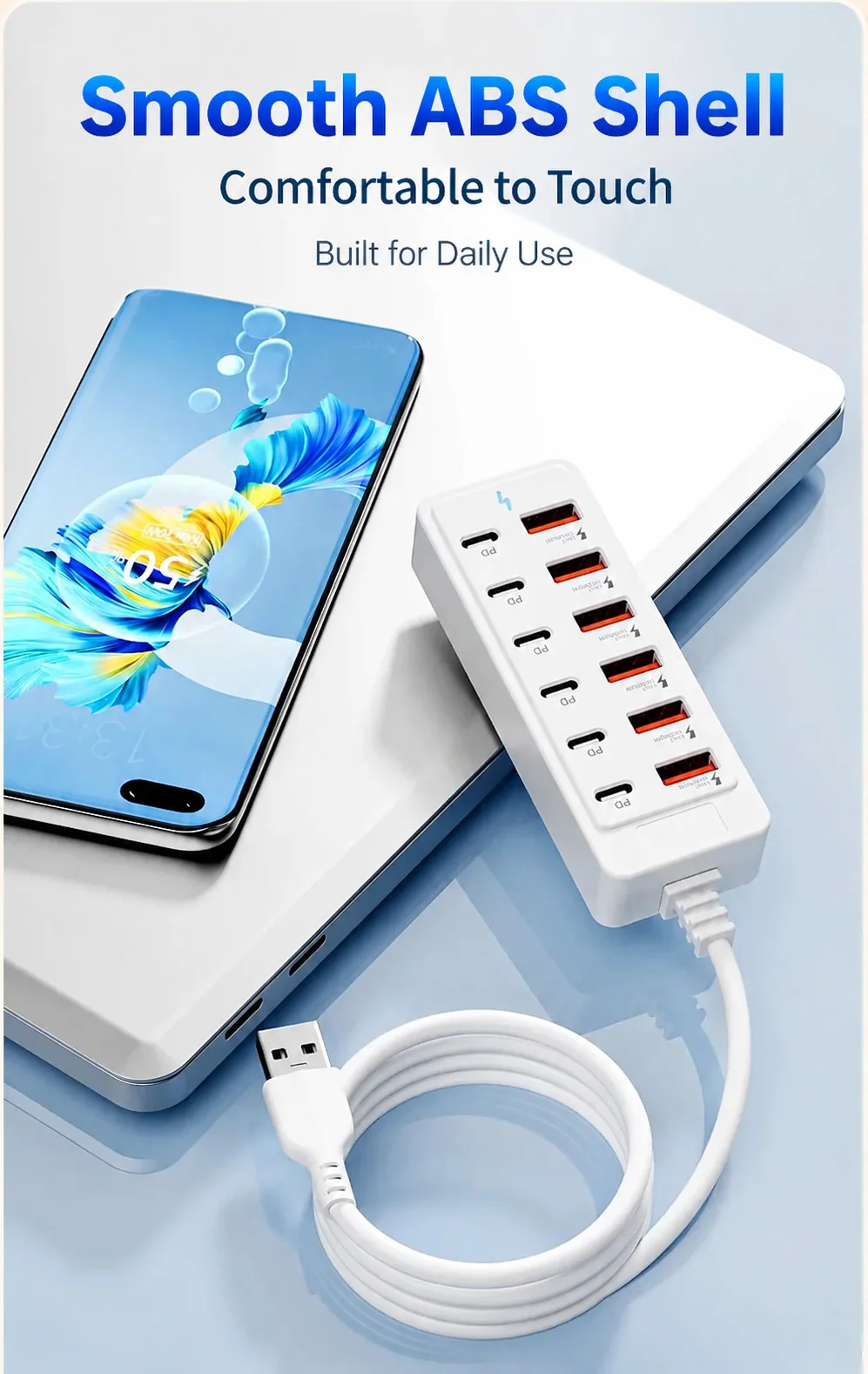 12-Port USB Charger 6 USB-A 6 USB-C Desktop Charging Station Fast Charger Multi… - Image 14