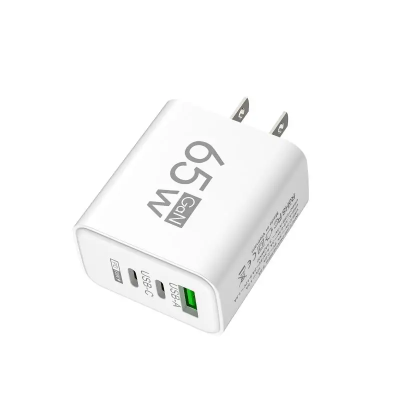 65W GaN Quick Wall Charger EU Plug Dual USB C & USB A Port 3-in-1 Fast Charging… - Image 7