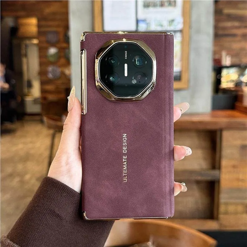 For Huawei Mate XT XTS Ultimate Case Extraordinary Master Lettering Luxury Lambskin Leather Skin-Friendly Drop-Proof Cover Funda - Image 7