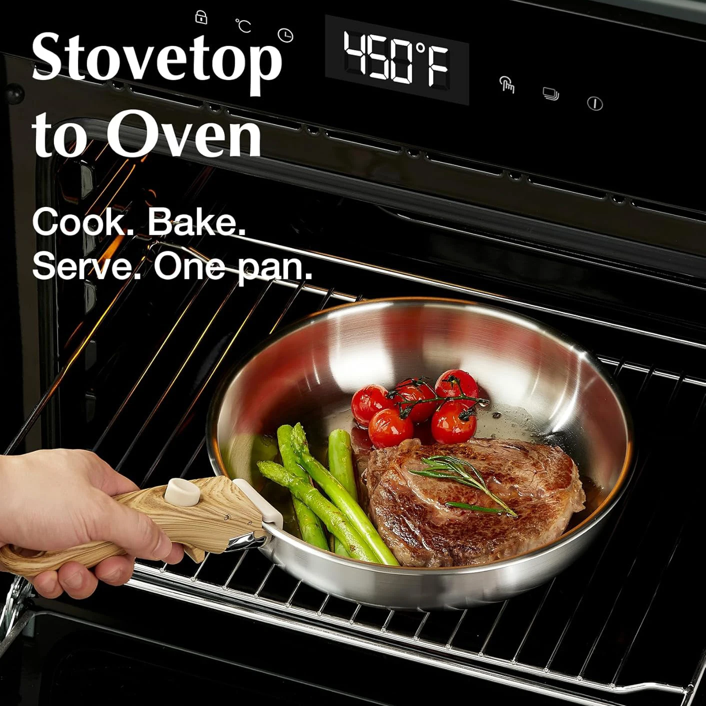 KOCH SYSTEME CS Stainless Steel Frying Pan Set Cooking Pans with Removable Handle… - Image 5