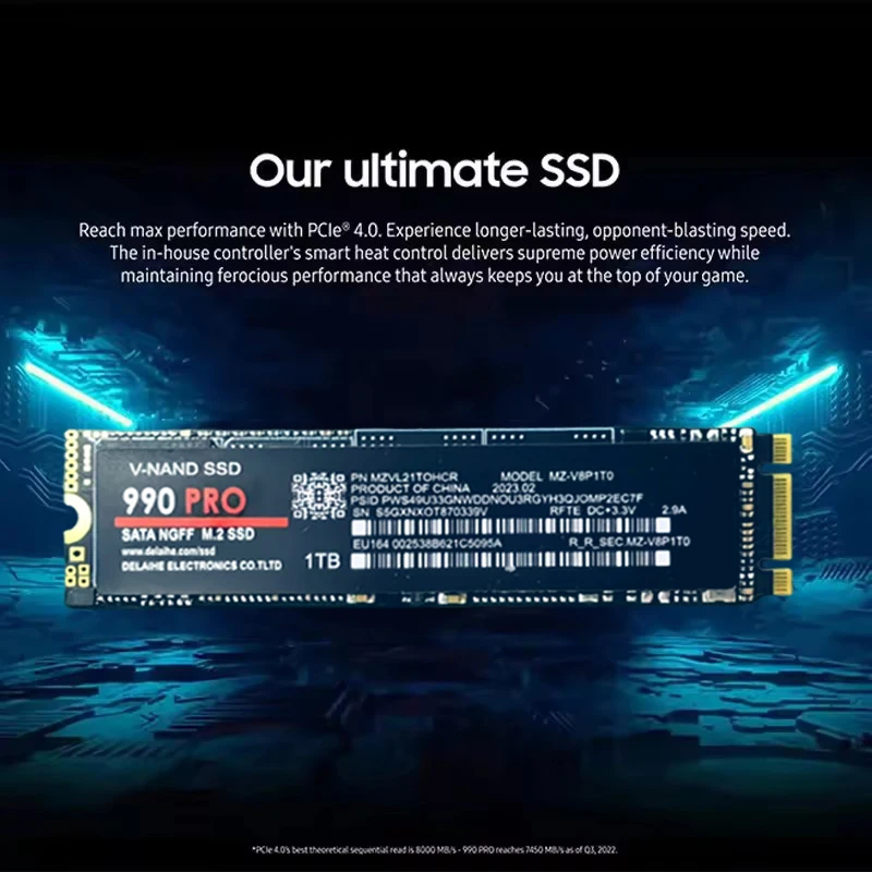 Original 980Pro 990Pro 1TB M.2 PCIe 4.0 NVMe 7400MB/s Max Transfer Speed Stable… - Image 3