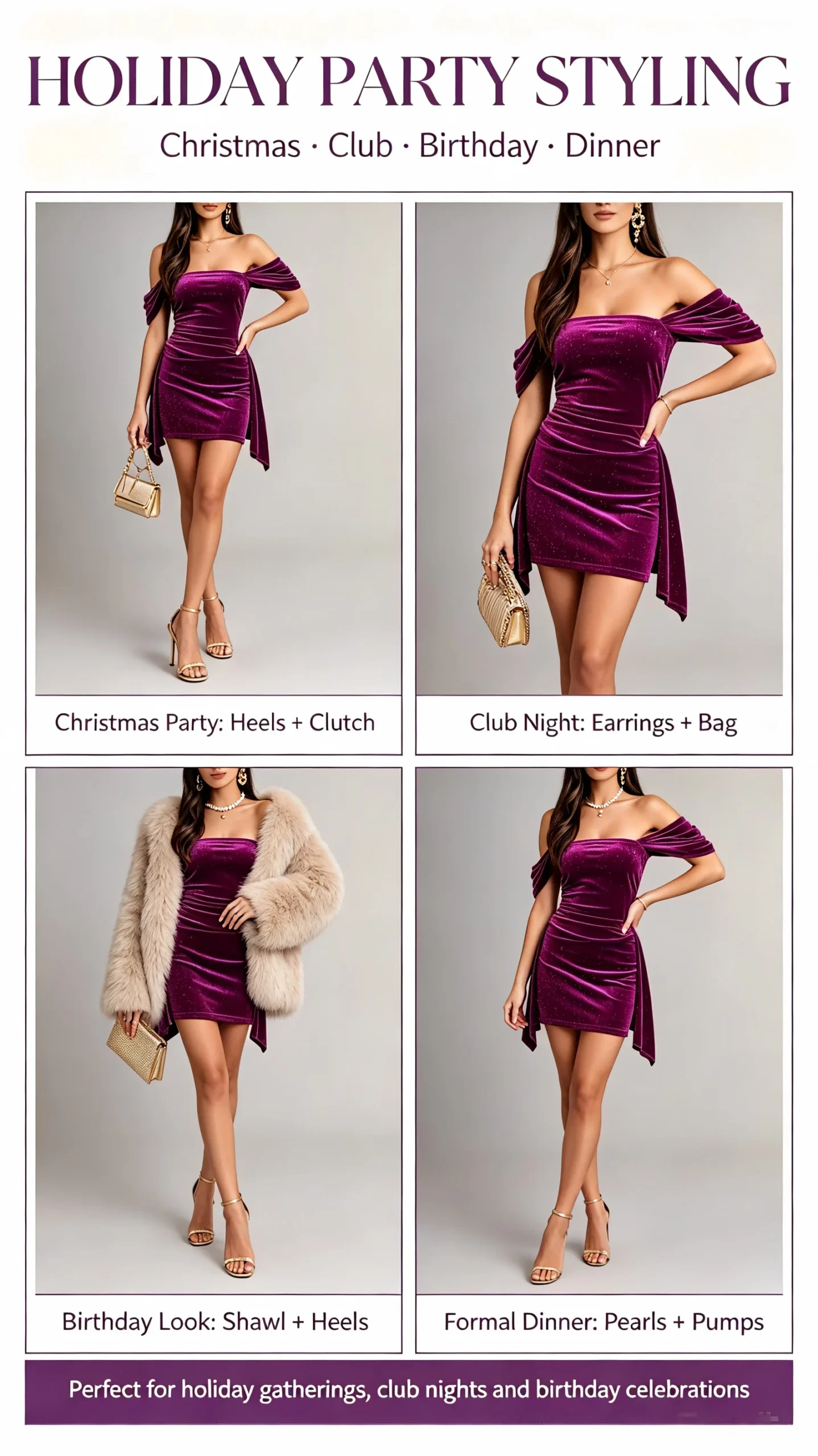Purple Glitter Velvet Off Shoulder Mini Dress Ruched Sash Bodycon Short Party… - Image 9