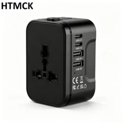 HTMCK 5-In-1 Travel Charger World All In One Universal Travel Adapter Two Type C…