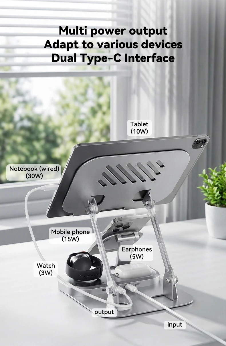 Foldable Magnetic Wireless Charger Stand Type-C 30W Fast Charging Station Phone… - Image 13