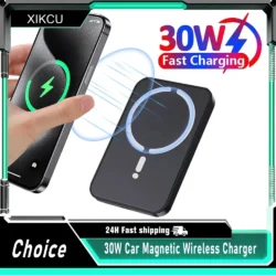 30W Magnetic Car Wireless Charger Air Vent GPS Phone Holder Stand For Magsafe…