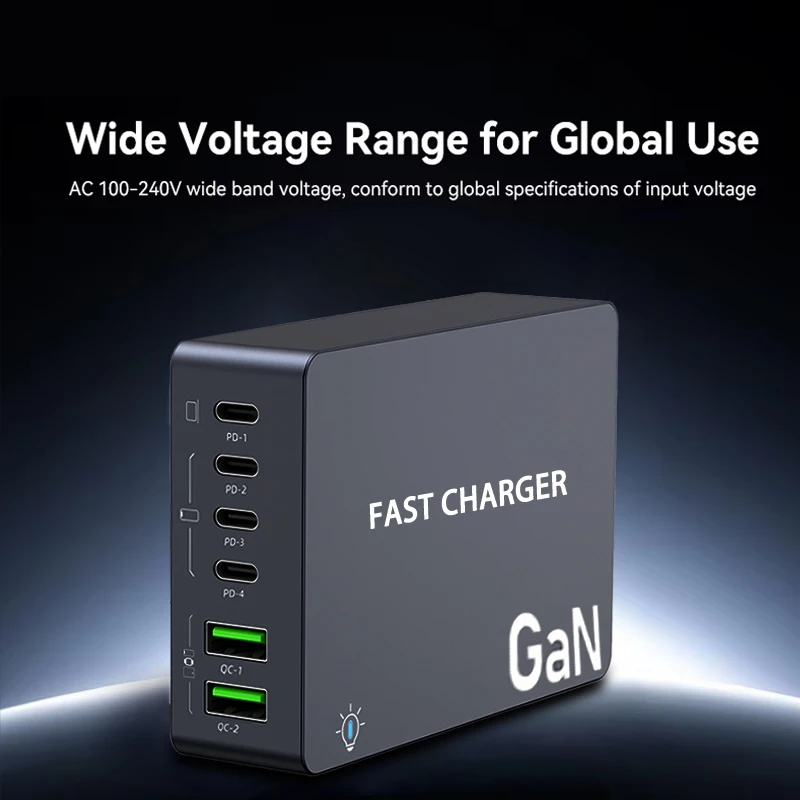 990W GaN Quick Charger 4 USB C 2 USB A Desktop Multi Port Socket Connector… - Image 5
