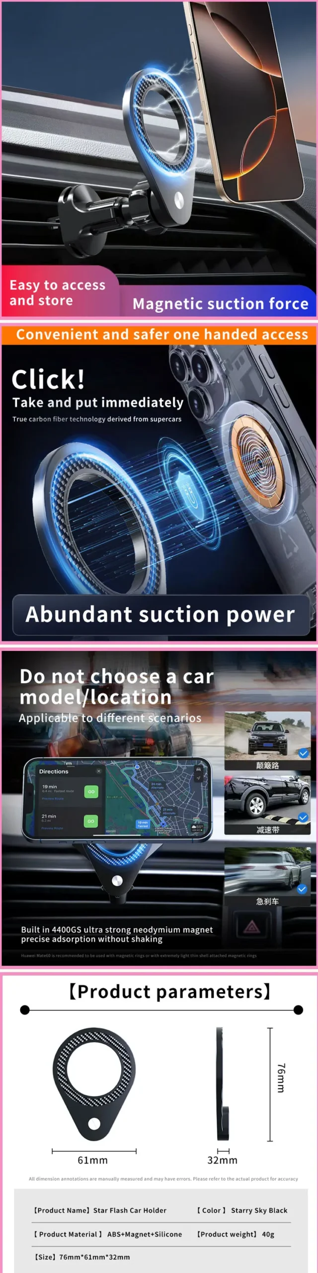 Mobile Phone Holder for For Audi A4 S4 RS4 B9 2017~2019 MagSafe Magnetic Screen… - Image 16