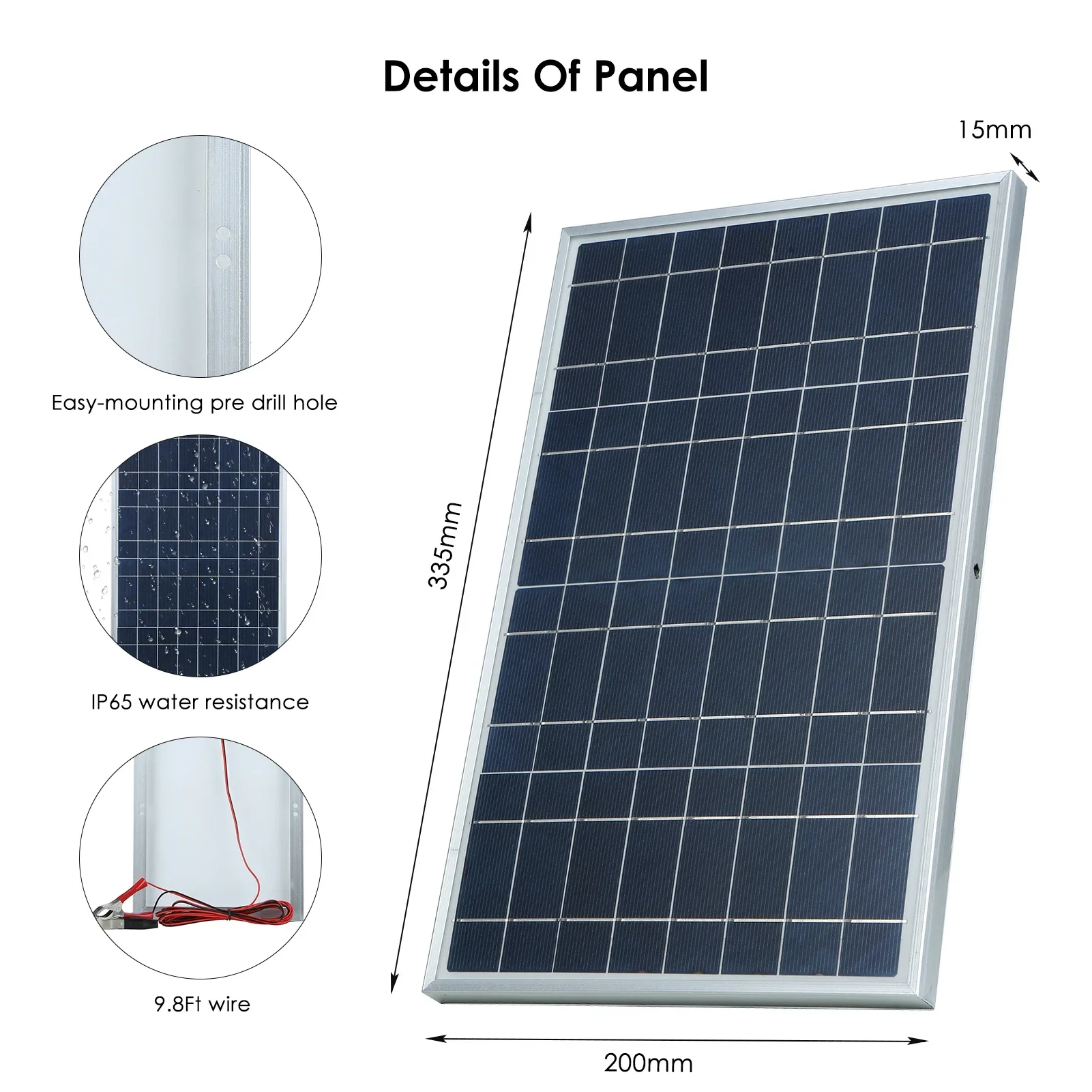 100A Solar Panel Kit Complete12V Polycrystalline Power Portable Outdoor… - Image 2