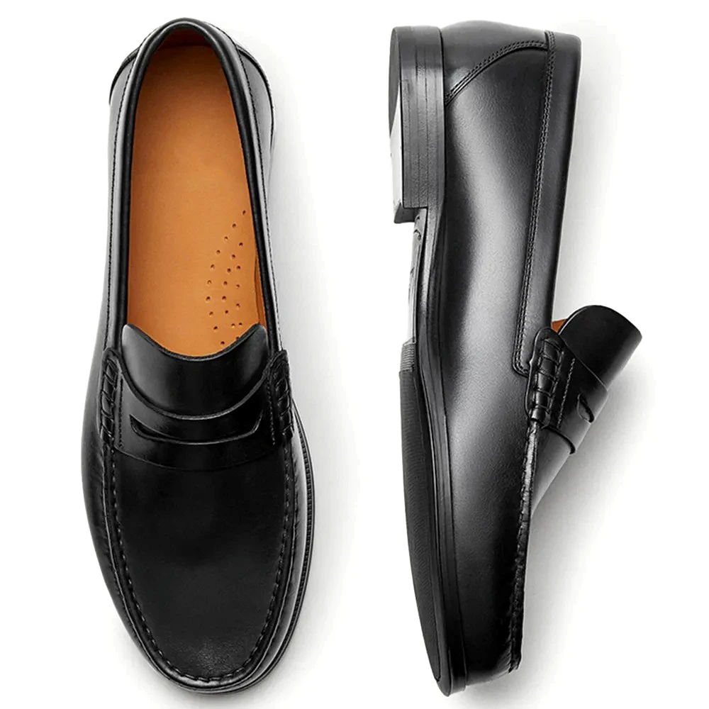 Vintage Calf Leather Loafers Breathable Slip on Moccasins Driving Designer Casual Cowhide Shoes for Men - Image 2