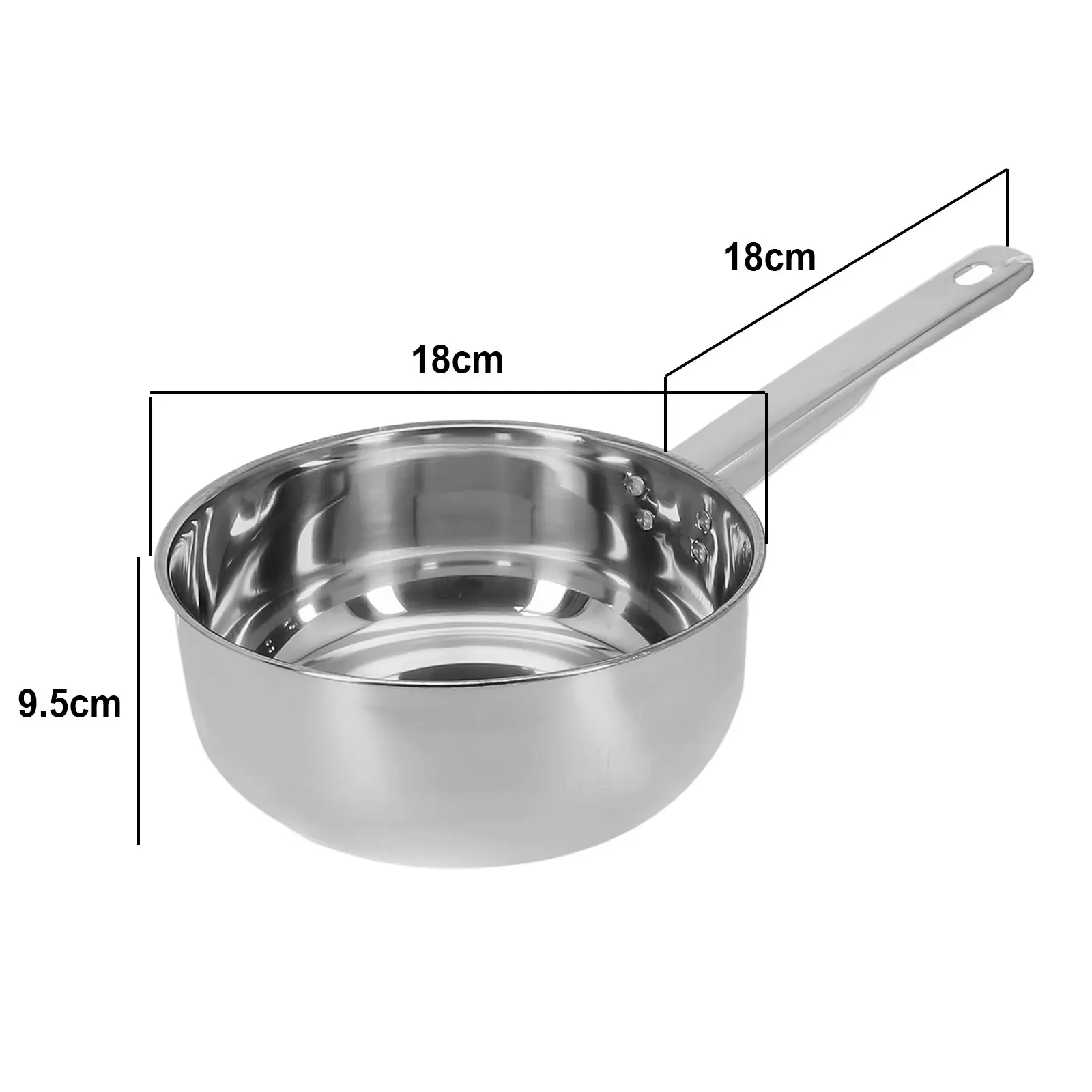 Stainless Steel Uncoated Nonstick Saucepan Household Milk Cooking Pot Frying Pan… - Image 3