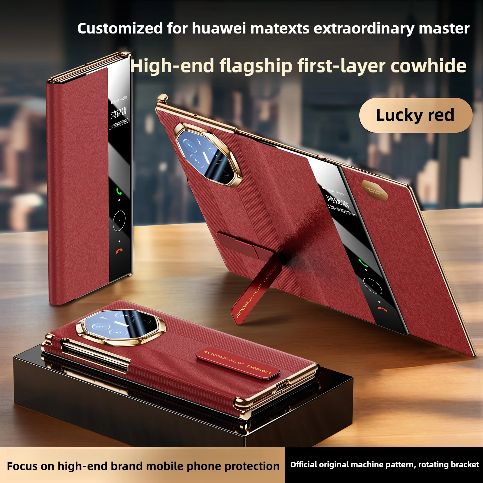 Luxury Genuine Leather Flip Case for Huawei Mate XTs Case New Extraordinary Master Rotating Stand Full Case for Huawei Mate XT - Image 6