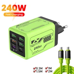 6 in 1 240W Type C Charger PD Fast Charging Phone Power Adapter For iPhone Samsung…