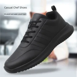Chef shoes four season soft-sole anti-slip oil-proof waterproof portable kitchen work shoes fashion plus size casual men's shoes
