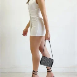 Woman Short Jumpsuit Summer 2024 Solid Color Sleeveless Slim Fit Sexy Fashion…