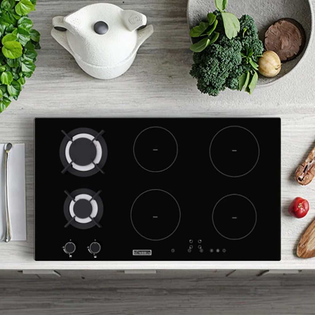Cooking utensils Countertops Built-in 6 burners Mixed stove Stove Rack 2 Gas 4… - Image 2