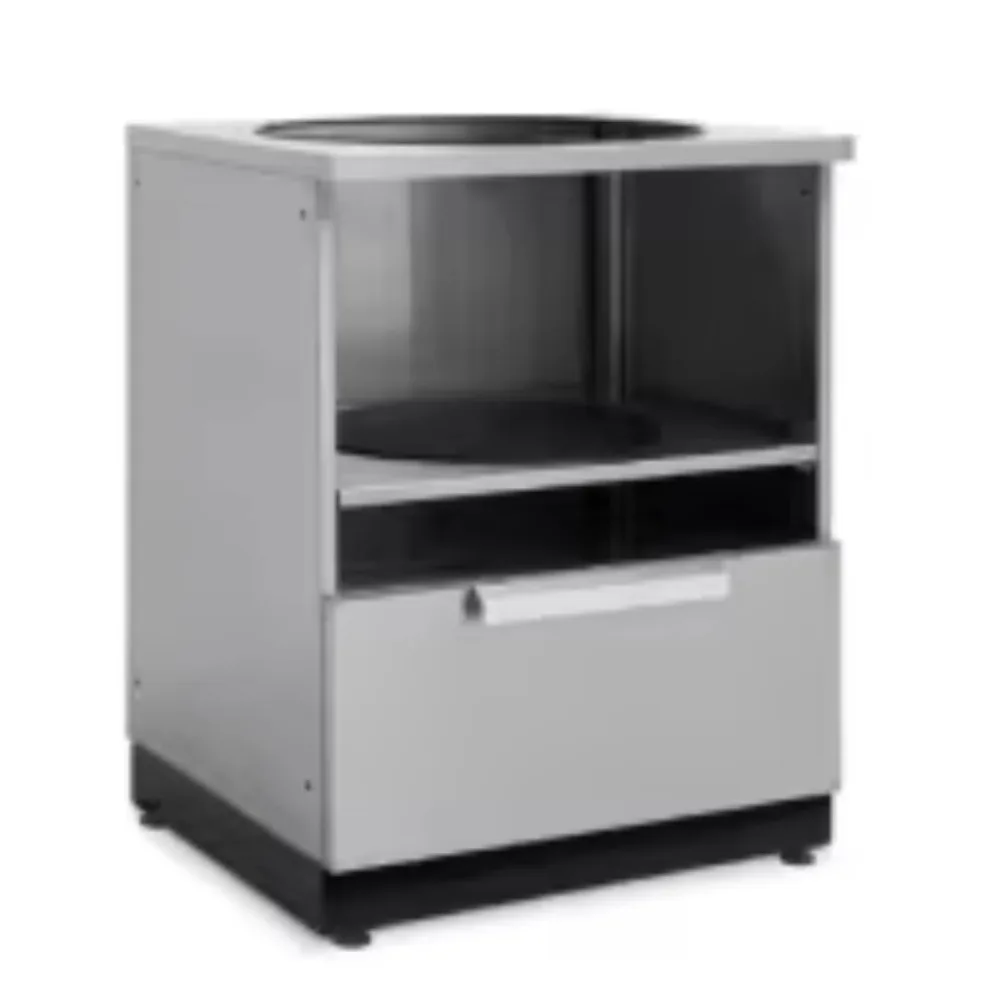 Outdoor Kitchen with Roof Cover Weather-Resistant BBQ Cabinet Set Stainless Steel Garden Kitchen Island with Grill Station - Image 5