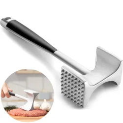 LMETJMA Meat Tenderizer Hammer with Comfortable-Grip Handle Zinc Alloy Meat Hammer…