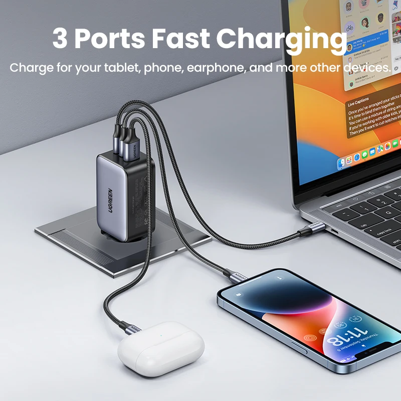 UGREEN 65W GaN Charger Quick Charge 4.0 3.0 Type C PD USB Charger for iPhone 14 13… - Image 2